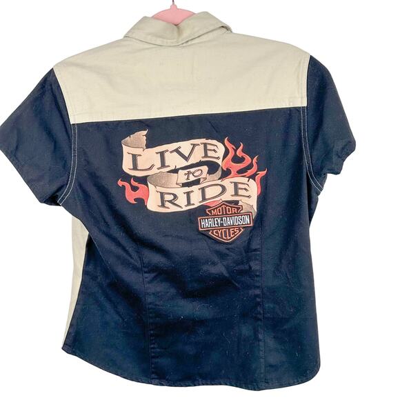 Harley-Davidson Live to Ride Snap Button Down Shirt with Collar Medium - Picture 1 of 4